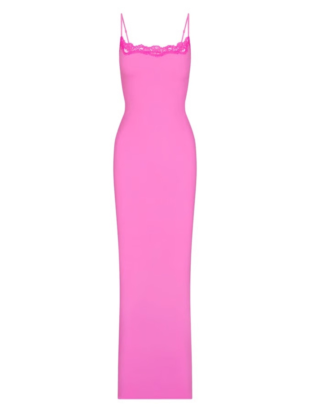 SKIMS FITS EVERYBODY LACE PINK SLIP DRESS TAFFY TONAL